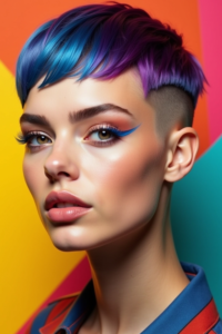 Bold Colored Undercut Bob