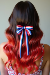 Wavy Look with Red, White, and Blue Ribbons