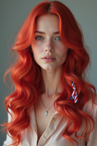 Wavy Look with Red, White, and Blue Ribbons