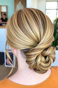 Polished Low Bun with Twists