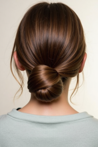 Sleek Low Bun with a Twist