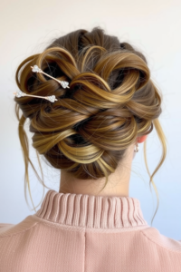 Messy Bun with Statement Hairpins